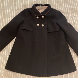 Girls black wool jacket 110 3-4